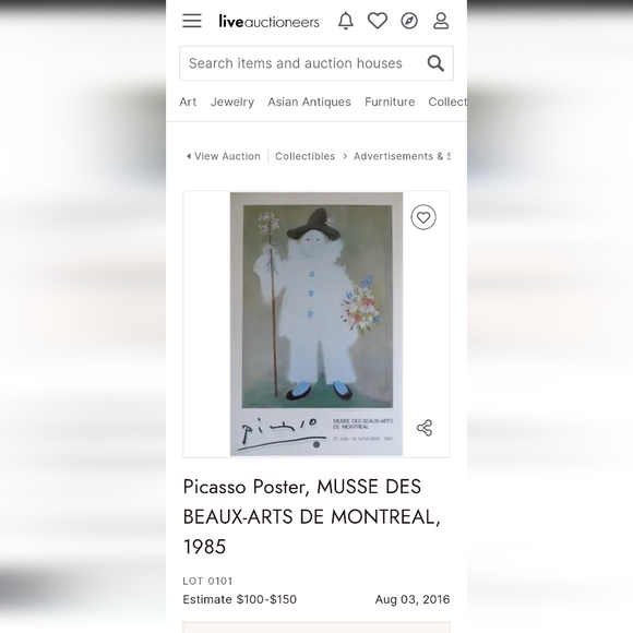 Picasso Poster, MUSEE DES BEAUX-ARTS DE MONTREAL, 1985, framed 60 x 90 cm - Picture 6 of 7